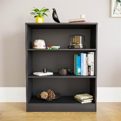 Picture of RK Modern and Trendy 3-Tier MDF Open Shelf Bookcase - Furniture & Decor-Black