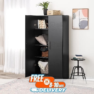 Picture of Indulge Durablity - Premium Quality - RK 2 Part Black Standing storage cabinets or cupboards-Exclusive Experience 60*24*12"'-Black