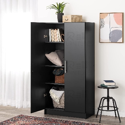 Picture of Indulge Durablity - Premium Quality - RK 2 Part Black Standing storage cabinets or cupboards-Exclusive Experience 60*24*12"'-Black