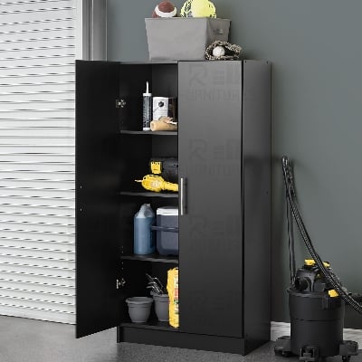 Picture of Indulge Durablity - Premium Quality - RK 2 Part Black Standing storage cabinets or cupboards-Exclusive Experience 60*24*12"'-Black