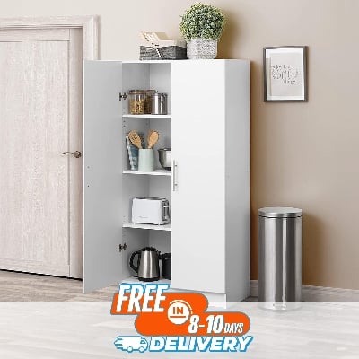 Picture of RK 2 Part White Standing Storage Cabinet or Almari - Furniture & Decor-White