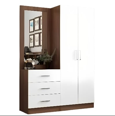 Picture of RK Stylish White Vanity Dresser and Cupboard-White