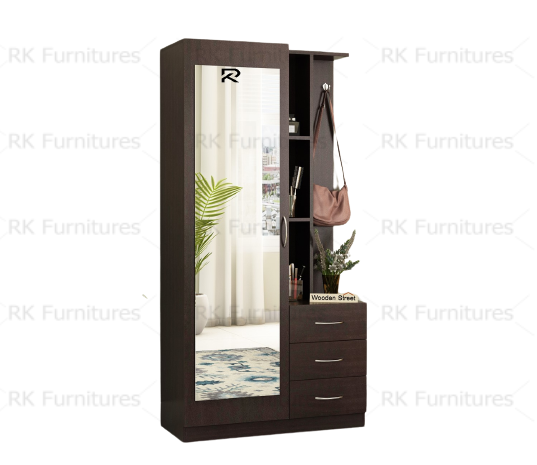 Picture of RK MDF BOX Dressing Table with Shelves and Multiple Drawers Walnut Finish-Walnut