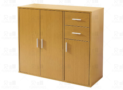 Picture of RK Sideboard Storage Cupboard Cabinet Unit with Doors and Drawers Living Room Bedroom Furniture Beige Finish-Beige