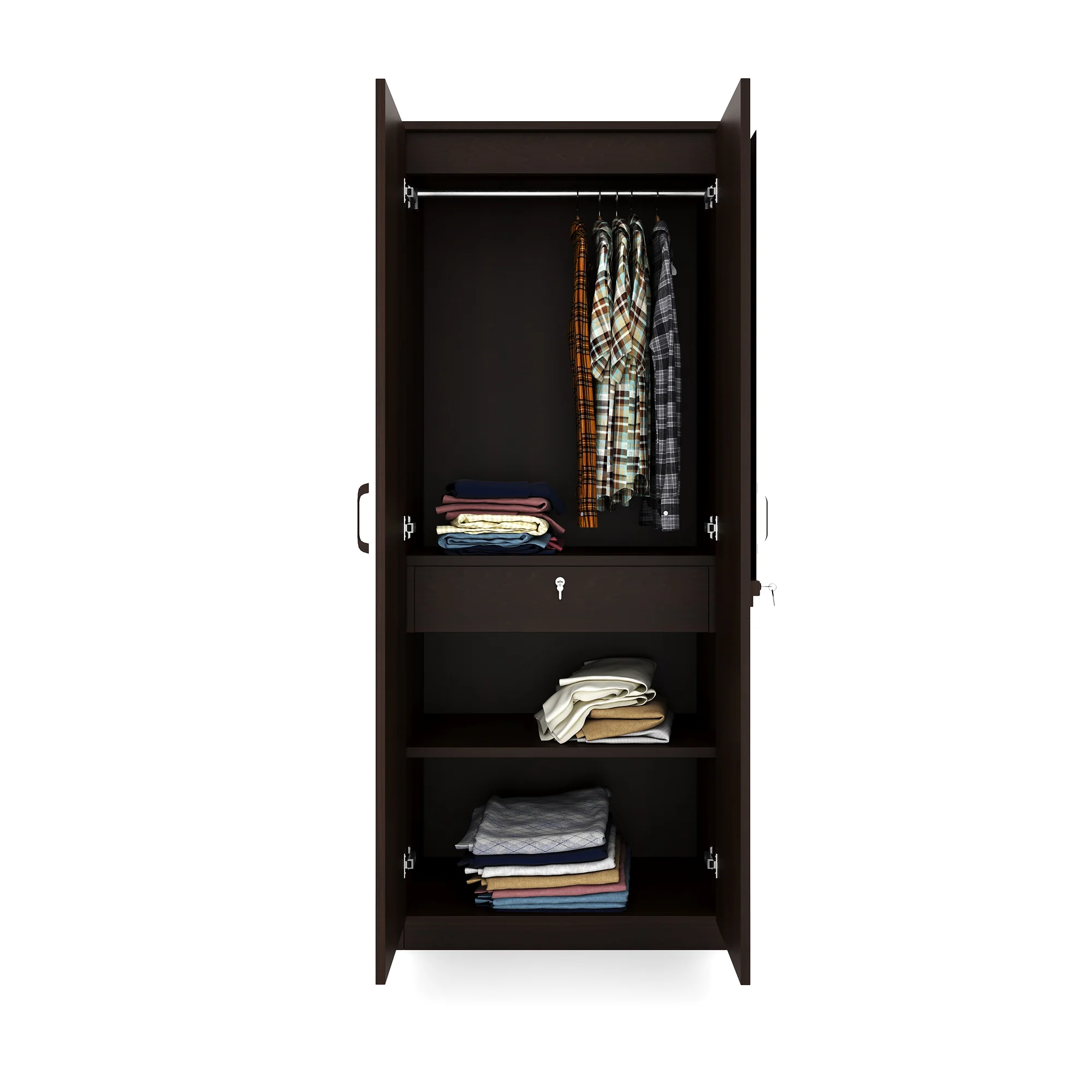 Picture of RK 2 Door Almirah or Wardrobe Storage Cabinet Cabinet Cupboard Walnut Finish-Multicolor