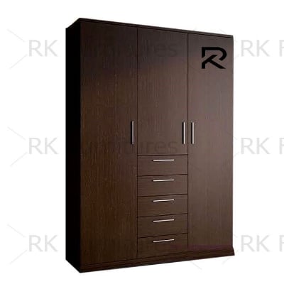 Picture of RK 3 Door 5 Drawer Almirah or Cupboard Made of MDF Laminated Board - Exclusive Experience-Multicolor