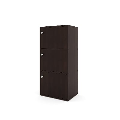Picture of RK Furniture Engineered Wood Book Case- Book Shelf  & Book Cabinet with 3 Compartment Storage-Antique