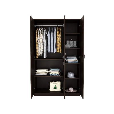 Picture of RK Stylish MDF 3 Door Almirah Wardrobe or Cupboard and Cabinet-Walnut