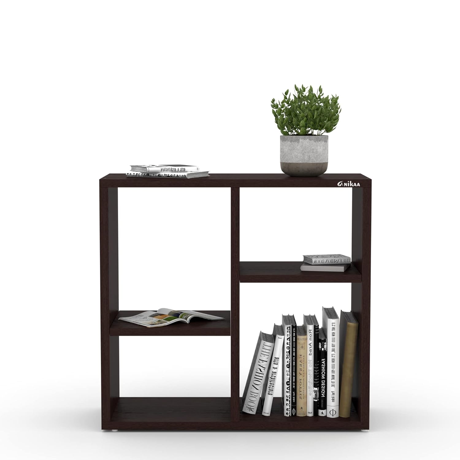 Picture of RK Engineered Wood Bed Side Table/Sofa Side Table/End Table/Books Storage Organizer/Corner Table/Book Shelf/ Corner Stand for Living Room, Walnut Finish -24*20 inch-Walnut