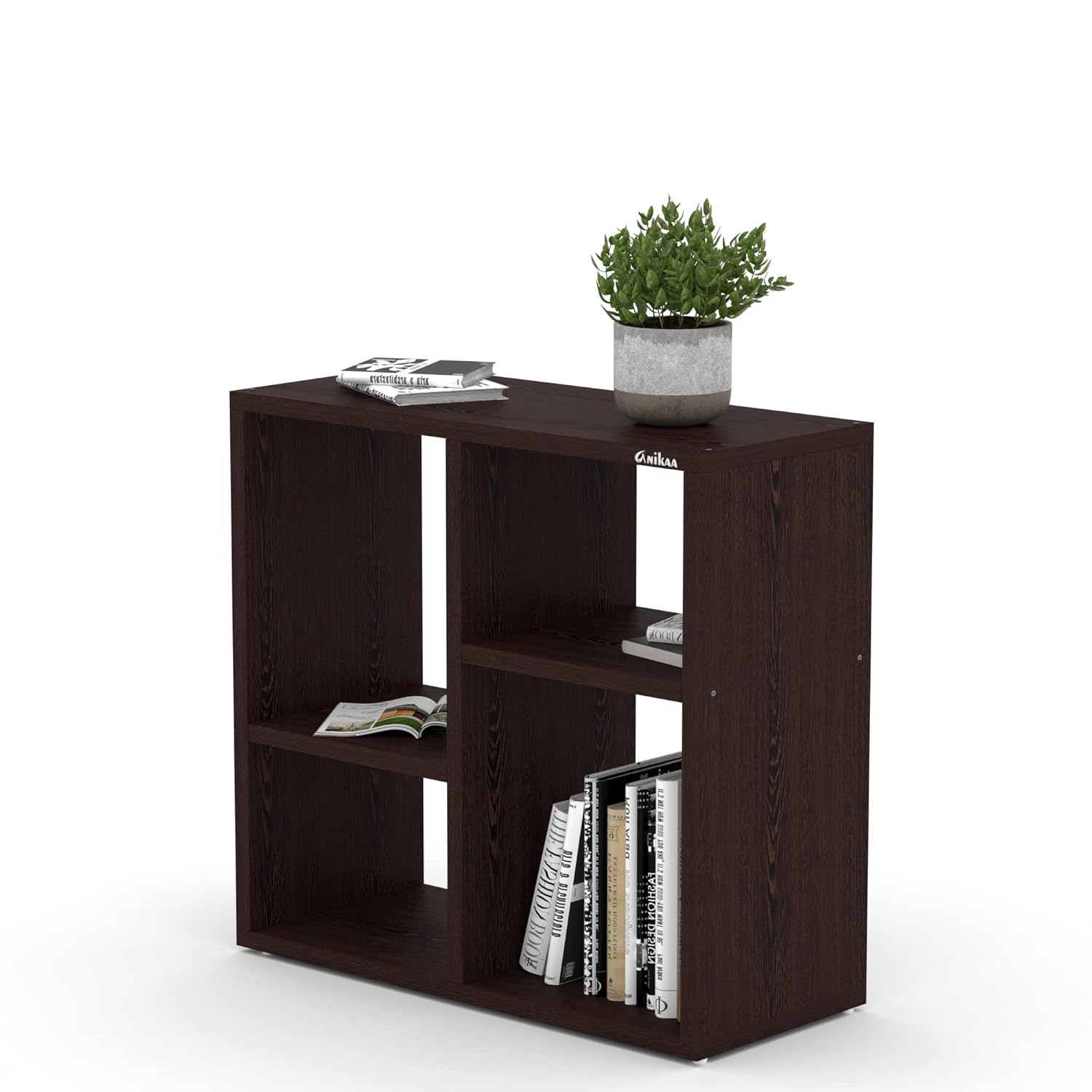 Picture of RK Engineered Wood Bed Side Table/Sofa Side Table/End Table/Books Storage Organizer/Corner Table/Book Shelf/ Corner Stand for Living Room, Walnut Finish -24*20 inch-Walnut