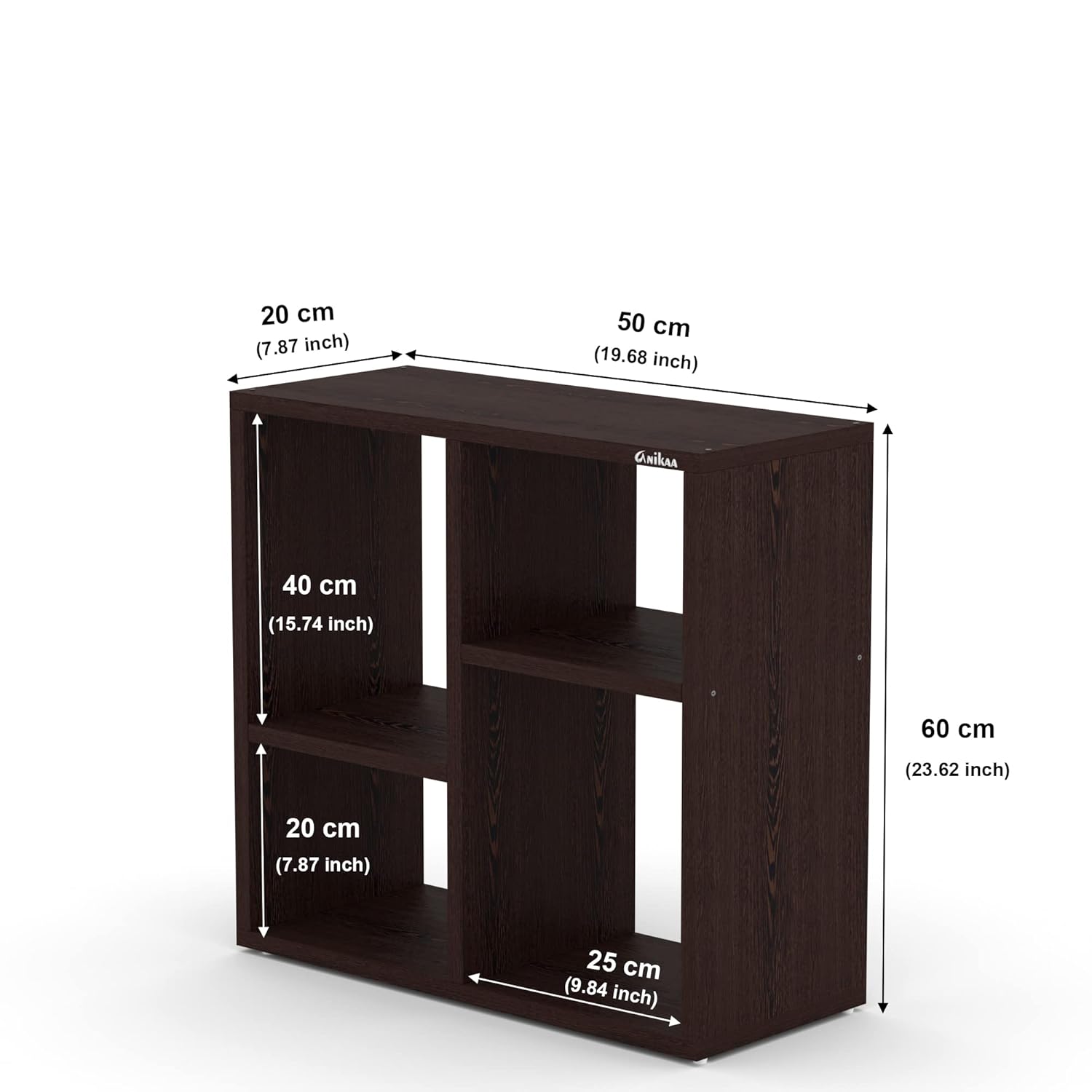 Picture of RK Engineered Wood Bed Side Table/Sofa Side Table/End Table/Books Storage Organizer/Corner Table/Book Shelf/ Corner Stand for Living Room, Walnut Finish -24*20 inch-Walnut
