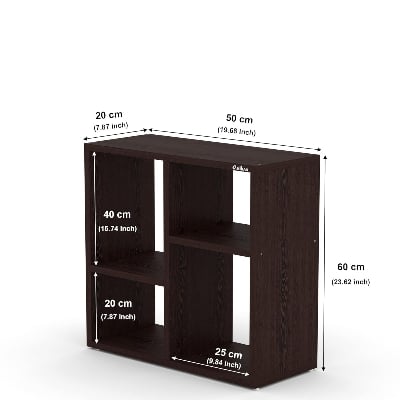Picture of RK Engineered Wood Bed Side Table/Sofa Side Table/End Table/Books Storage Organizer/Corner Table/Book Shelf/ Corner Stand for Living Room, Walnut Finish -24*20 inch-Walnut