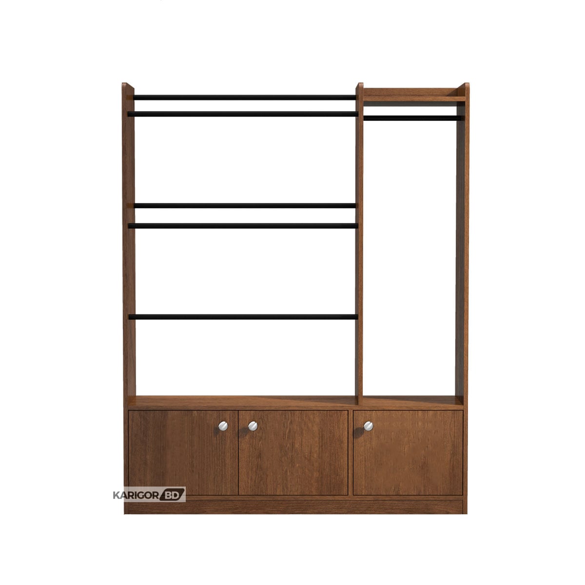 Picture of Nifty Nice Alna Heavy Duty Regal Design Engineered Wood Alna with 3 Large Storage Cabinet-Brown