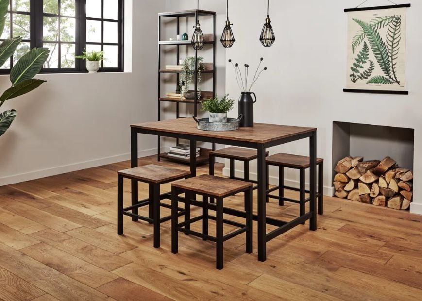 Picture of Modern Steel Accent Stool – Stylish & Durable Seating for Home, Office, or Café-Antique