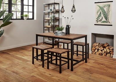 Picture of Modern Steel Accent Stool – Stylish & Durable Seating for Home, Office, or Café-Antique