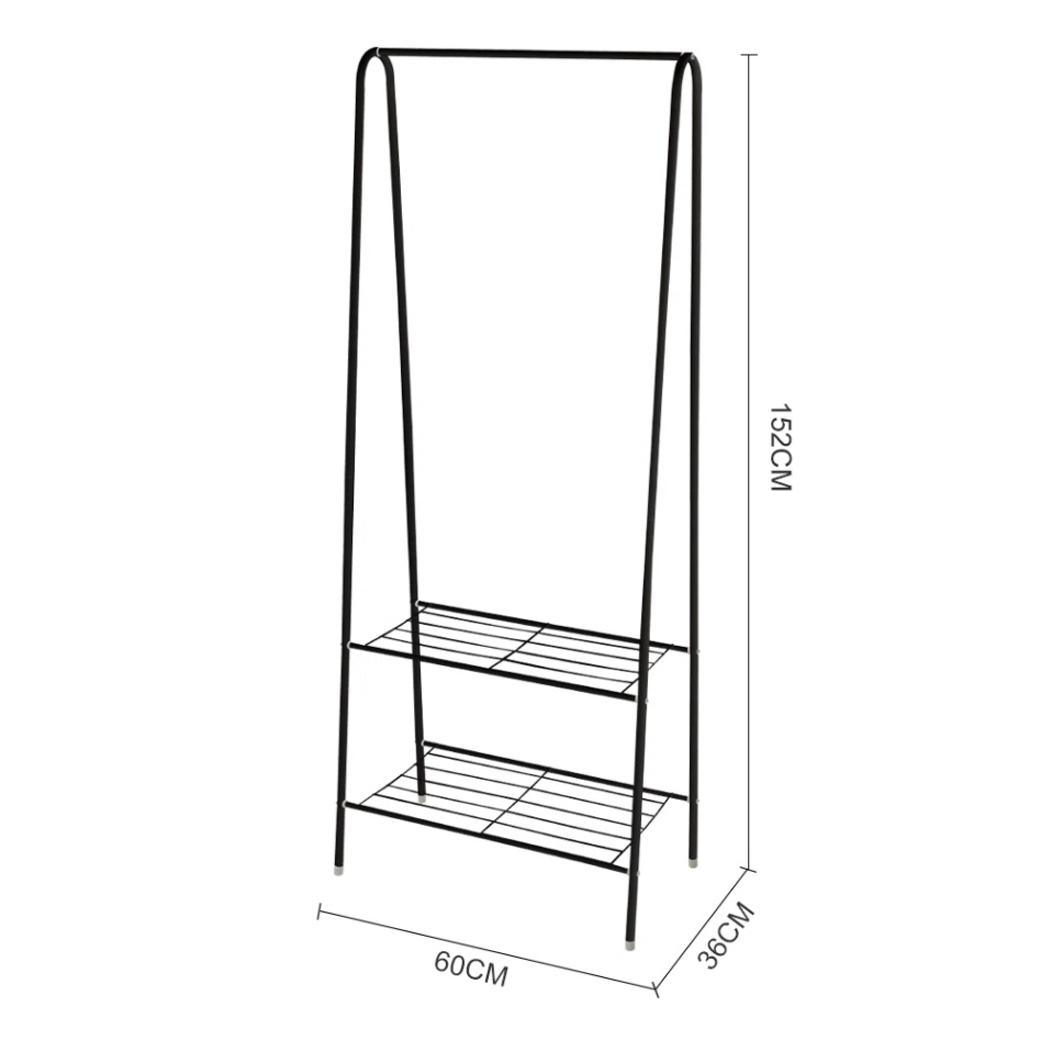 Picture of Metal Freestanding Clothing Rack – Heavy Duty Garment Organizer with Hanging Rail & Storage-Black