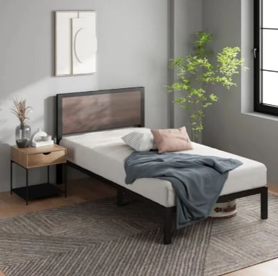 Picture of Metal Base Single Bed – Durable Steel Frame Platform Bed by Furnix.com.bd-Black