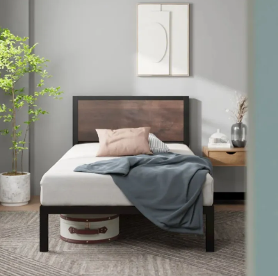 Picture of Metal Base Single Bed – Durable Steel Frame Platform Bed by Furnix.com.bd-Black