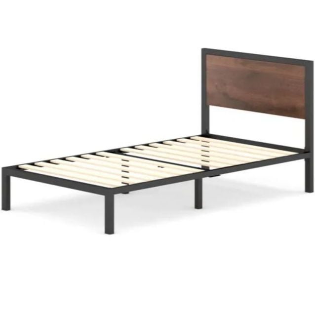 Picture of Metal Base Single Bed – Durable Steel Frame Platform Bed by Furnix.com.bd-Black