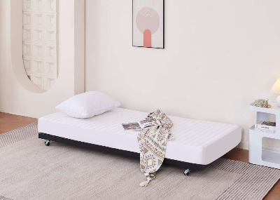 Picture of Metal Single Bed with Wheels – Durable Steel Frame Bed by Furnix.com.bd-Black