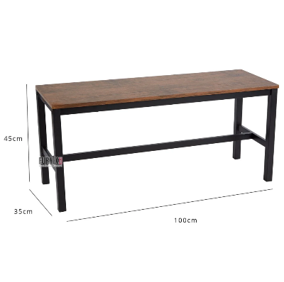 Picture of Furnix Metal Frame 3 Seater Industrial Multipurpose Bench-Antique