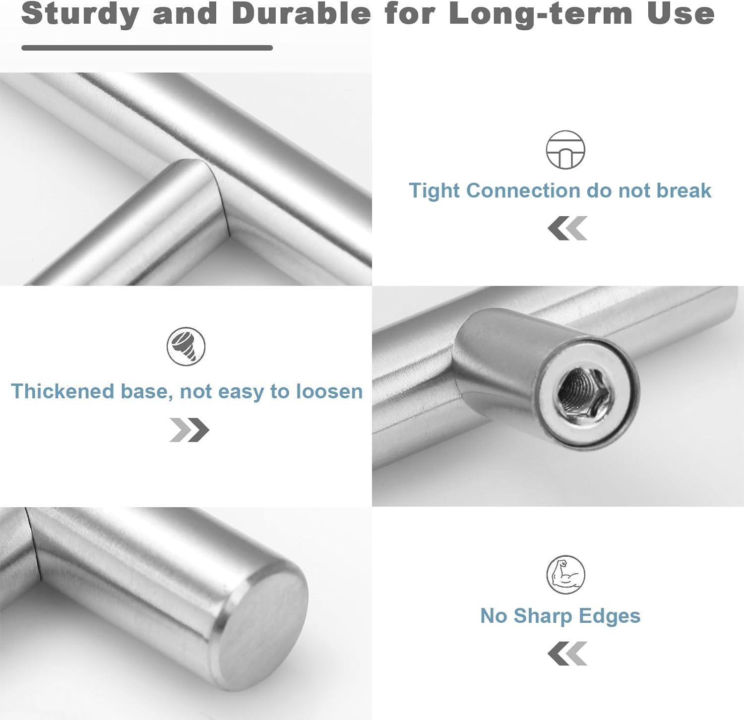Picture of RK Modern Brushed Nickel Stainless Steel Cabinet Handles for Cupboard Drawer and Kitchen Drawer