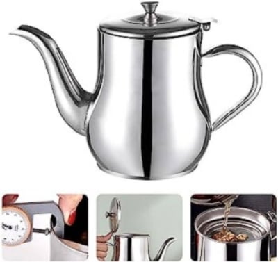 Picture of Stainless Steel Kitchen Oil Filter Pot 32oz - Silver