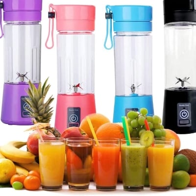 Picture of USB Rechargable Mini Portable Fruit & Vegetable Blender - Green - Multicolor