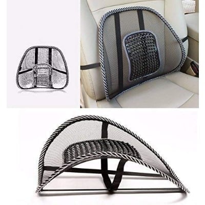 Picture of Car Seat Chair Cushion Lumbar Back Support for Car Seat Chair Office Massage Mesh Ventilate Pain Relief Cushion Pad - Black
