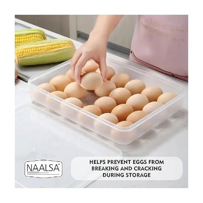 Picture of Smart 34 Grid Egg Storage Box | Kitchen Food Storage & Container Refrigerator Food Storage Box. - White