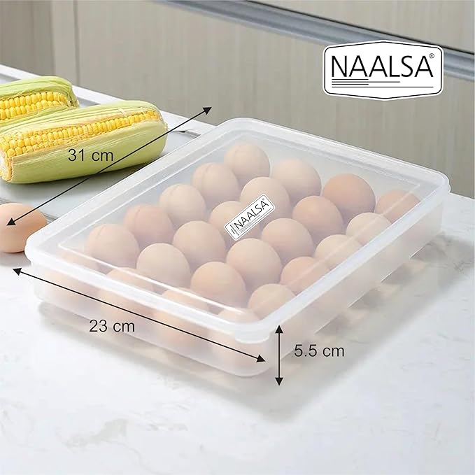 Picture of Smart 34 Grid Egg Storage Box | Kitchen Food Storage & Container Refrigerator Food Storage Box. - White