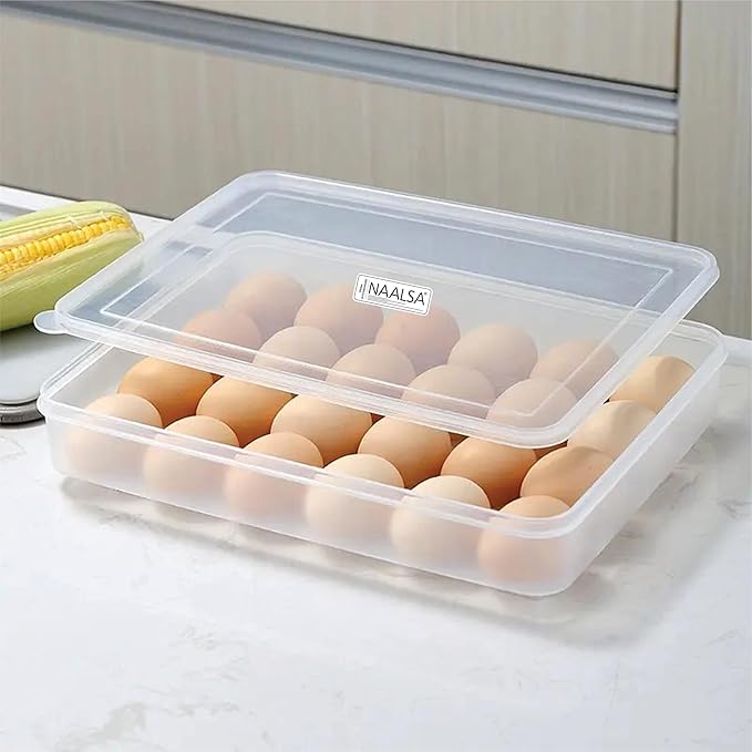 Picture of Smart 34 Grid Egg Storage Box | Kitchen Food Storage & Container Refrigerator Food Storage Box. - White