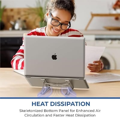 Picture of Laptop Stand Creative Folding Storage Bracket for 10-17 Inch Tablet Notebook Laptop Aluminum Alloy - Laptop Table - Laptop Table - Silver