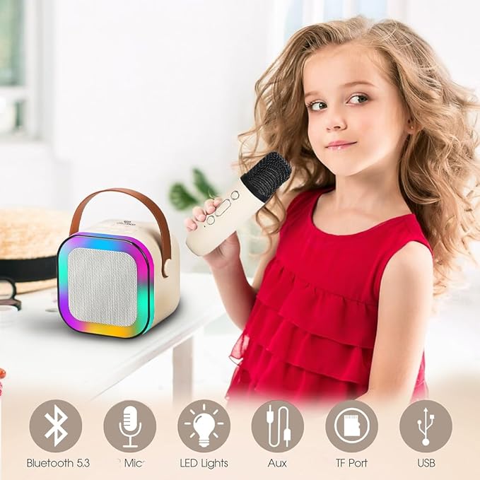Picture of Mini Karaoke Speaker with Wireless Microphone - White