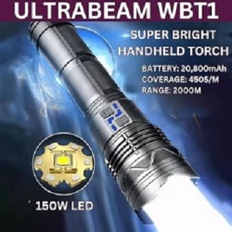 Picture of COBA--W 518 Super Bright Powerful LED Torch - Black