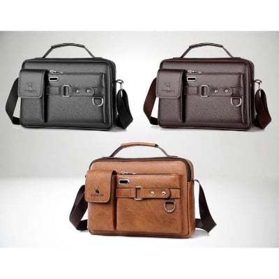 Picture of Men's PU Leather Shoulder Bag Fashion Male Real Cowhide Messenger Crossbody Bag Men Business Travel Handbag Boy Phone Bag