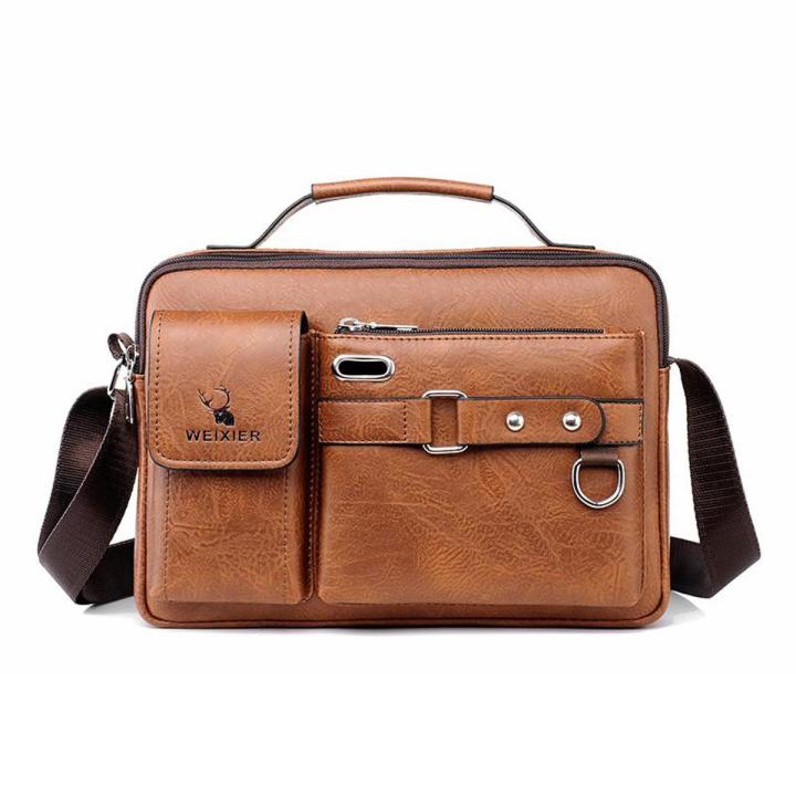 Picture of Men's PU Leather Shoulder Bag Fashion Male Real Cowhide Messenger Crossbody Bag Men Business Travel Handbag Boy Phone Bag