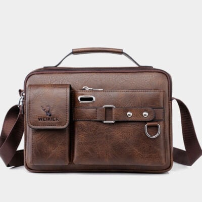 Picture of Men's PU Leather Shoulder Bag Fashion Male Real Cowhide Messenger Crossbody Bag Men Business Travel Handbag Boy Phone Bag
