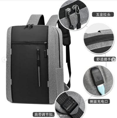 Picture of Cross-border new three-piece backpack USB rechargeable business computer bag men's multi-functional student large capacity school bag - Grey