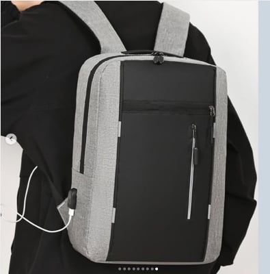 Picture of Cross-border new three-piece backpack USB rechargeable business computer bag men's multi-functional student large capacity school bag - Grey