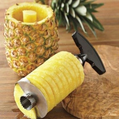 Picture of Stainless Steel Pineapple Peeler Easy to use Pineapple Slicers Cutting Accessories Fruit Cutter Corer Slicer Home Kitchen Tools - Multicolor