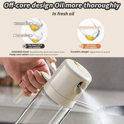Picture of 2 in 1 Kitchen Oil Spray Glass Oil Sprayer Bottle Multifunction Bottle Cooking BBQ Oil Dispensers - Multicolor