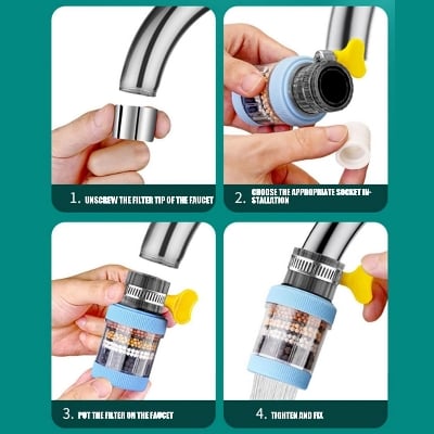 Picture of Kitchen Water Faucet Filter 6 Layers Nozzle Filter 360 Degree Rotation Faucet Purifier Water Tap Nozzle Filter2026 - Multicolor