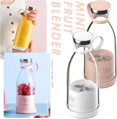 Picture of Electric Juicer Machine | Juicer Mini Blender | Mini Portable Blender Mixer Smoothie | Bottle Juicer Blender | Shake Maker Juice Mixer | Fruit Juicer For Sports Travel And Outdoors (Multicolor) - Multicolor