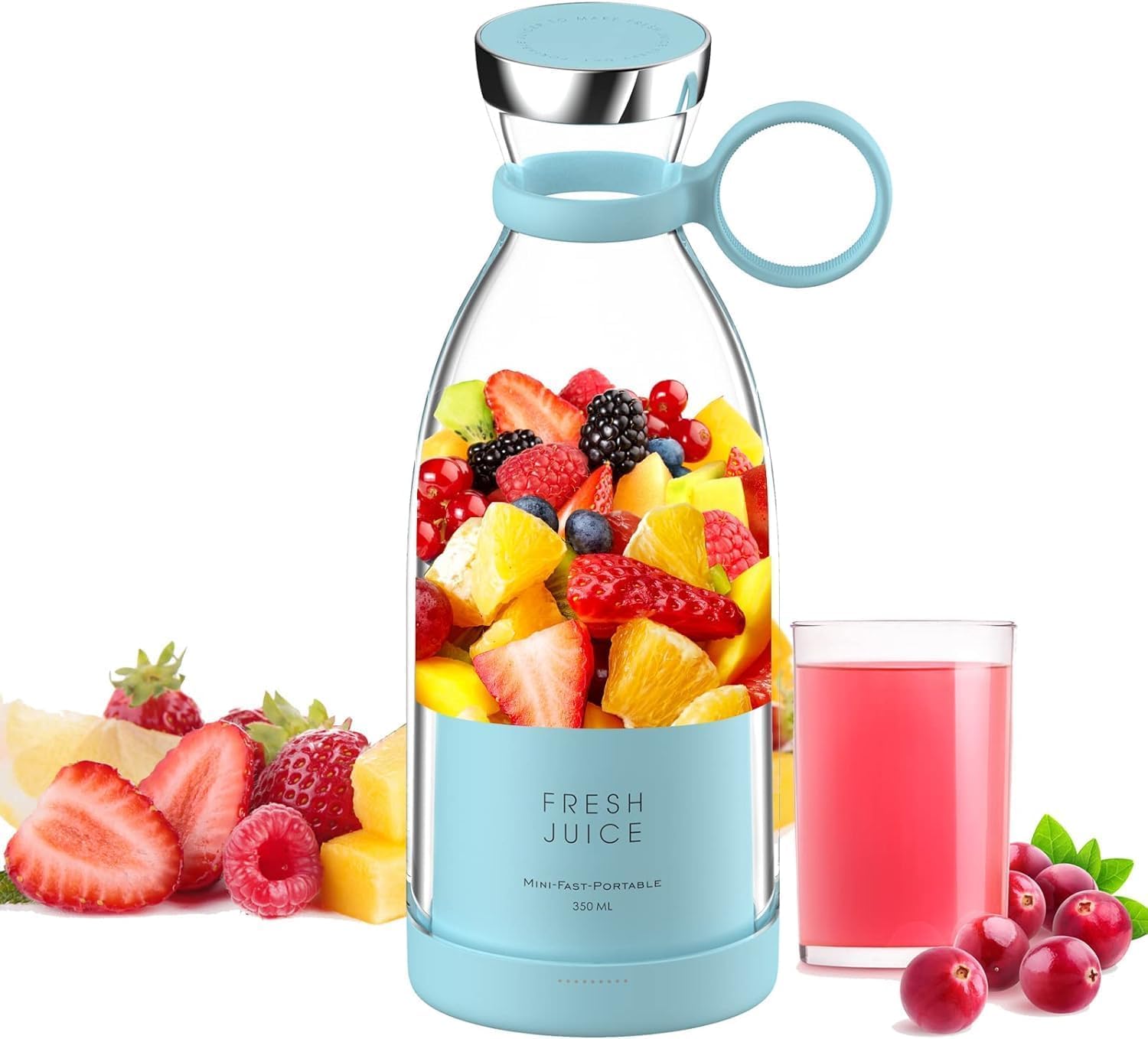 Picture of Electric Juicer Machine | Juicer Mini Blender | Mini Portable Blender Mixer Smoothie | Bottle Juicer Blender | Shake Maker Juice Mixer | Fruit Juicer For Sports Travel And Outdoors (Multicolor) - Multicolor