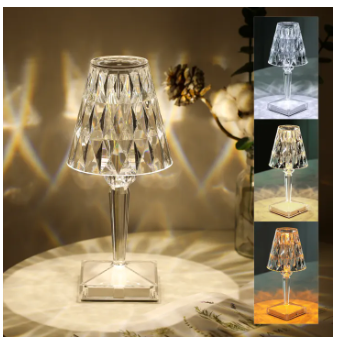Picture of Crystal Diamond Lamp - White - Int: One size