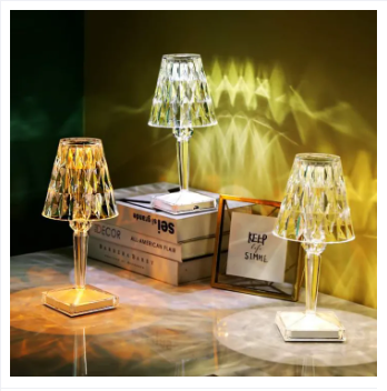 Picture of Crystal Diamond Lamp - White - Int: One size