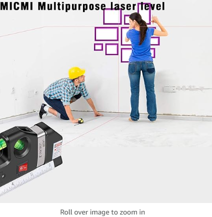 Picture of Esogoal Multipurpose Laser Level Measure Line 8Ft+ Measurement Tape Ruler - Black - Int: One size