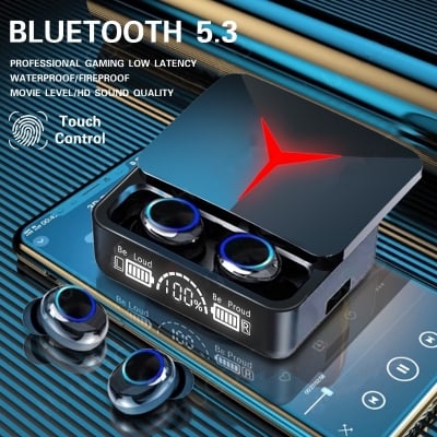 Picture of Earphone Touch Control Wireless Bluetooth 5.2,,M90 Pro Earbuds TWS - Black - Int: One size