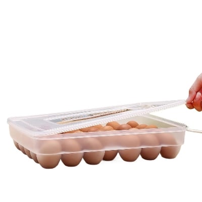 Picture of Smart Kitchen 2024-34 Grid Egg Storage Box | Kitchen Food Storage & Dispenser for Home & Office - White - Int: One size